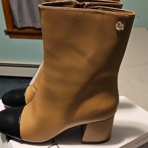 Liz Claiborne Tan and Black Heeled Boots